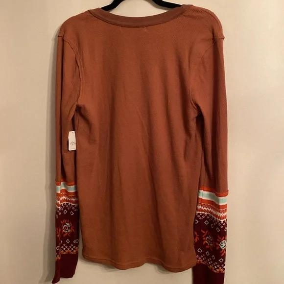 Free People Autumn Combo Long Sleeve Top Size Extra Large - Picture 9 of 10